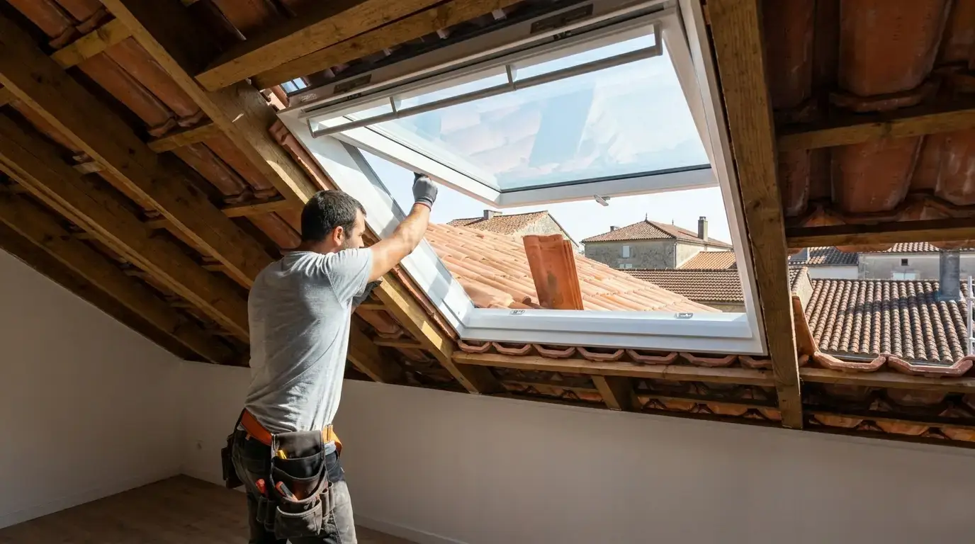 Installation de fenêtre de toit Velux à Melle